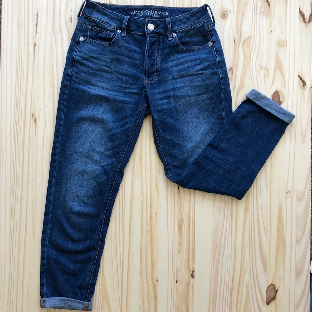 Dark wash boyfriend jeans